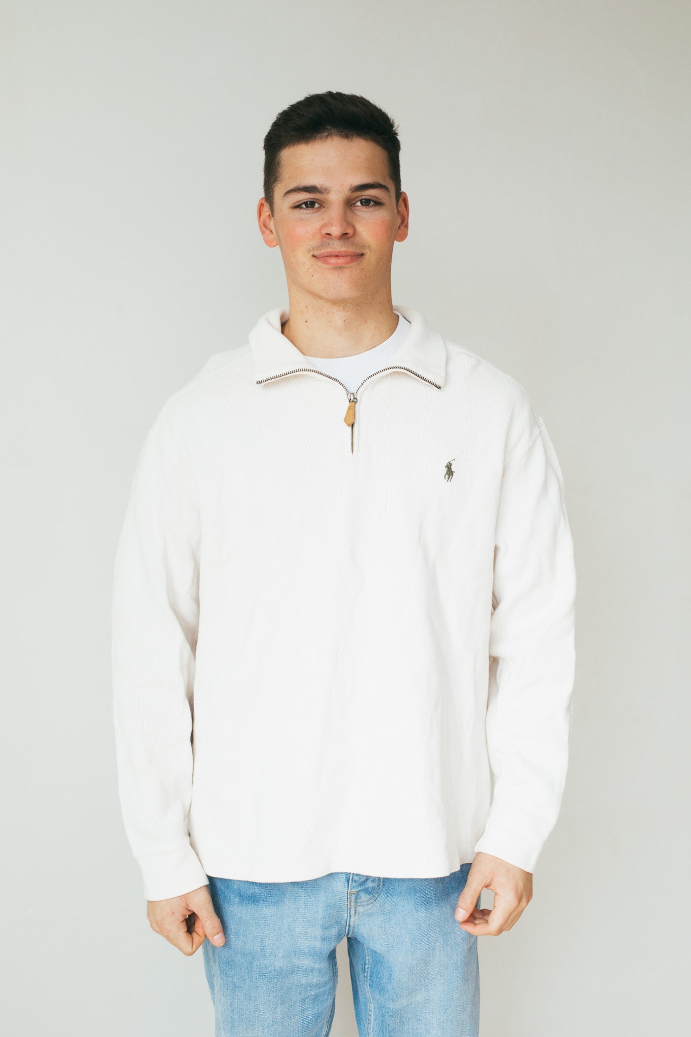 Ralph Lauren - Quarter Zip Wit/Gebroken Wit